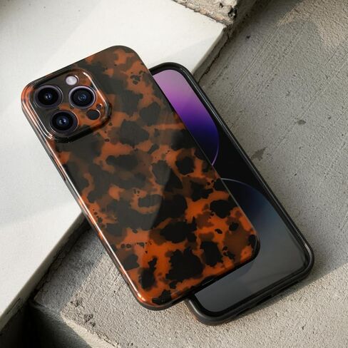 Phone Case for iPhone 15, Fashion Tortoiseshell TPU Slim Lightweight Phone Cover for Women, Drop Protection Shockproof Protective Phone Holder (for iPhone 15) Brown in Kuwait