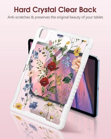 for iPad Pro 12.9 Case for iPad Air 13 Inch M3 2025 & M2 2024 Case - Women Cute Girls with Stand & Pencil Holder Cover Girly Flower Protective for Apple 12.9 inch for iPad Pro Air 13 2024/2025 in Saudi Arabia