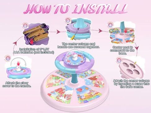 PERRYHOME Frozen Princess Twist Sit and Spin Toys for Toddlers 1-3, 360° Spin Twister Twist with 4 Game Modes LED Light and Built-in BGM in Saudi Arabia