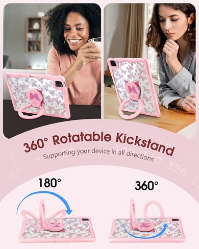 for iPad Pro 12.9 Case for iPad Air 13 Inch M3 2025 & M2 2024 Case - Women Cute Girls with Stand & Pencil Holder Cover Girly Flower Protective for Apple 12.9 inch for iPad Pro Air 13 2024/2025 in Saudi Arabia