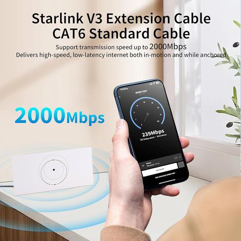 Starlink Gen 3 Cable 100FT/30.4M,Starlink Replacement Cable for Starlink Standard V3 Dish/Starlink Extension Cable Internet Kit Satellite Starlink Accessories - Waterproof Grey in Saudi Arabia