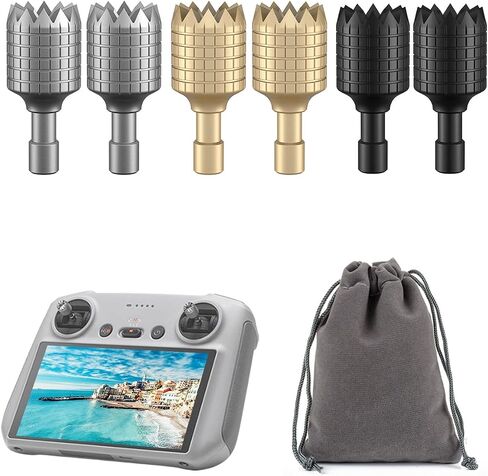 3 أزواج Mini 3/Mini 3 Pro/Mini 4 Pro/Air 3/Air 2S/Mavic 3/Mavic 3 Pro/Mavic 3 عصي التحكم عن بعد الكلاسيكية لـ DJI 𝗥𝗖/𝗥𝗖𝟮 ملحقات بديلة لعصا التحكم (رمادي، ذهبي، أسود) in Saudi Arabia