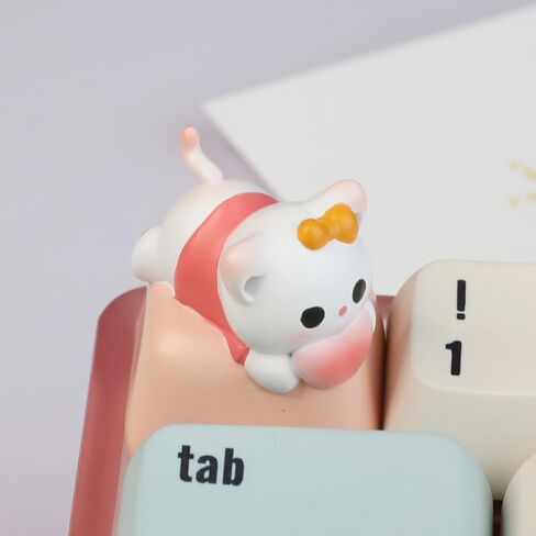 Bright Stone Cute Keycaps,Handmade Cartoon Cat Keycap, Custom 3D Anime Keycaps,Kitten Personalized Replacement Key Cap for Mechanical Gaming Keyboards in Kuwait