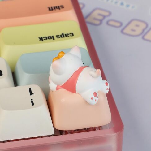 Bright Stone Cute Keycaps,Handmade Cartoon Cat Keycap, Custom 3D Anime Keycaps,Kitten Personalized Replacement Key Cap for Mechanical Gaming Keyboards in Kuwait
