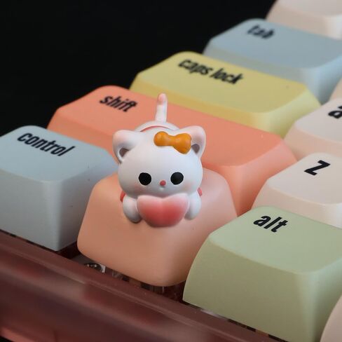 Bright Stone Cute Keycaps,Handmade Cartoon Cat Keycap, Custom 3D Anime Keycaps,Kitten Personalized Replacement Key Cap for Mechanical Gaming Keyboards in Kuwait