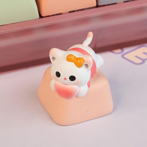 Bright Stone Cute Keycaps,Handmade Cartoon Cat Keycap, Custom 3D Anime Keycaps,Kitten Personalized Replacement Key Cap for Mechanical Gaming Keyboards in Kuwait