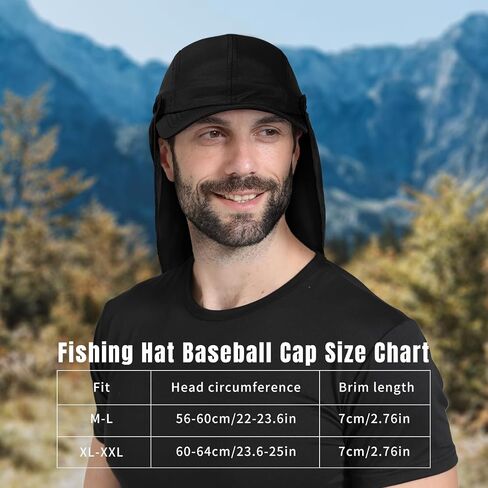 Mens L/XL/XXL Sun Hat with Removable Neck Flap UPF 50+ Fishing Hat in Saudi Arabia