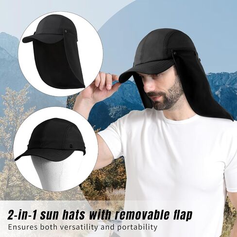 Mens L/XL/XXL Sun Hat with Removable Neck Flap UPF 50+ Fishing Hat in Saudi Arabia