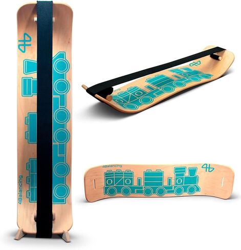 لوح التوازن للأطفال - لوح تمايل خشبي Slackline - مدرب توازن Slackboard للتنسيق - تدريب على لوح التزلج، لوح التزلج، كرة القدم، كرة القدم، البيسبول، كرة السلة - القطارات in Saudi Arabia