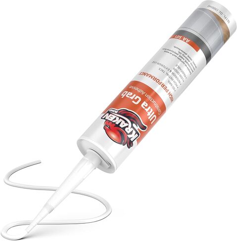 Kraken Bond White Heavy Duty Construction Adhesive - (2x10.1 fl. oz) Fast Cure Tile Adhesive for Professional & DIY Projects, Quick Grab for Wall Panels, Tile, Marble, Granite - 2 Pack in Kuwait