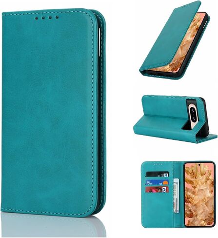Jaorty Fit for Google Pixel 8 Wallet Case ، Pixel 8 Case ، Preium Pu Leather Flip Folio مع فتحة البطاقة ، حامل الوقوف ، الإغلاق المغناطيسي TPU مقاومة للصدمات الداخلية للبكسل 8 ، السماء الأزرق in Kuwait