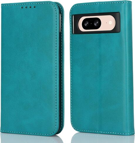 Jaorty Fit for Google Pixel 8 Wallet Case ، Pixel 8 Case ، Preium Pu Leather Flip Folio مع فتحة البطاقة ، حامل الوقوف ، الإغلاق المغناطيسي TPU مقاومة للصدمات الداخلية للبكسل 8 ، السماء الأزرق in Kuwait