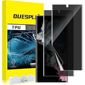 2 Pack for Samsung Galaxy S22 Ultra Privacy TPU Screen Protector 6.8 inch[Not Glass], True 28° Anti-Spy, Fingerprint Unlock Support, High Sensitivity, Case Friendly