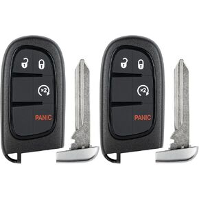 Key Fob Replacement for 2013-2018 Dodge Ram 1500 2500 3500 Car Keyless Entry Remote Control, GQ4-54T GQ454T, 4 Buttons, 2Pcs