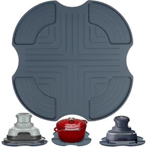 BYKITCHEN Air Fryer Accessories for Ninja Crispi Airfryer, Silicone Heat Resistant Anti-Slip Trivet for Ninja Crisp PowerPod, Compatible with Crispy Portable Air Fryer FN101GY/FN101SG/FN101ST & More