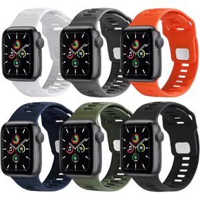 Sport Watch Band for Men, Apple Watch Ultra 2 Band 49mm, Soft Silicone Replacement Strap 46mm 45mm 44mm 42mm, Compatible with iWatch Bands Series 10 9 8 7 6 5 4, Ultra2/Ultra/SE