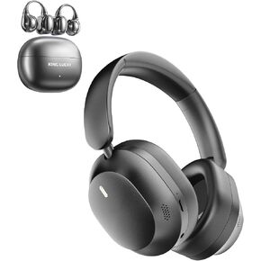 King Lucky i121 Clip-on Earbuds& B900 Active Noise Cancelling Headphones Wireless Bluetooth 5.4（Black）