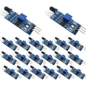 20 Pieces of Infrared Obstacle Avoidance Sensor Modules for Arduino Smart Cars and Robots, 3-Wire Reflective Photoelectric for Arduino Smart Cars and Robots