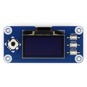 Waveshare 1.3inch OLED Display HAT for Raspberry Pi 128x64 Pixels with Embedded Controller Communicating via SPI or I2C Interface.