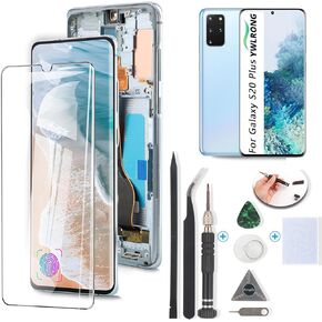 Blue OLED Screen for Samsung Galaxy S20 Plus 5G Screen Replacement for Samsung S20+/S20+ 5G LCD Display Touch Screen Digitizer Assembly Replacement with Tools（with Fingerprint）
