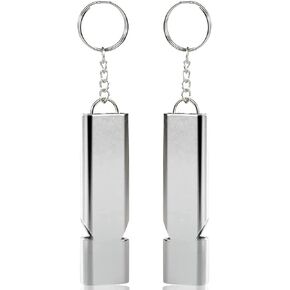 Emergency Survival Whistle | Double Tube Whistles | Pack of 2 | with Lanyard and Keychain | for Outdoor Camping, Hiking, Sports, and Dog Training