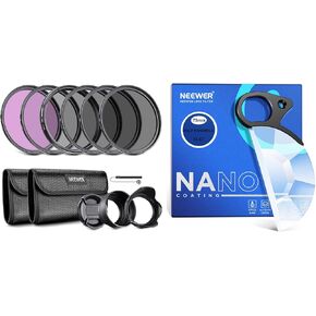 NEEWER 77mm ND Lens Filter Kit (UV, CPL, FLD, ND2, ND4, ND8, Lens Hood, Lens Cap) and 79mm Handheld Half Moon Kaleidoscope Prism Lens Filter Compatible with Canon Nikon Sony Panasonic DSLR Cameras
