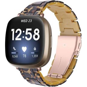 Resin Straps Compatible with Fitbit Versa 4/Fitbit Versa 3/Sense 2/Sense 1 Bands for Men Women Replacement Adjustable Watch Band Wristband