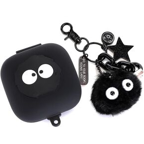 Fit Designed for Powerbeats Pro Earbuds, Suublg Cartoon Silicone Case Protective Cover with Cute Doll Keychain Full Body Anti-Lost Lanyard for Powerbeats Pro Wireless Headphones