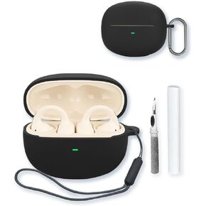 قضية لـ BASEUS Bowie MC1 Open Clip-On On On Earbuds و Soft Silecone Cover مع Bovugac Silicone مع مجموعة مفاتيح و Lanyard لـ Baseus Bowie MC1 Earbuds-Black in Kuwait