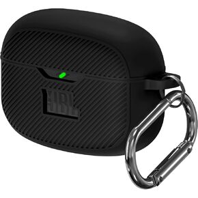Geiomoo Silicone Case for JBL Vibe Beam, Protective Cover with Carabiner (Black)