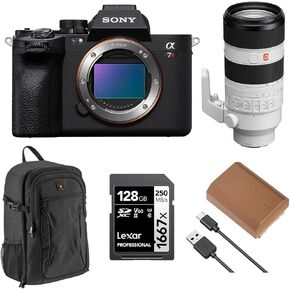 Sony Alpha a7R V Mirrorless Camera with FE 70-200mm f/2.8 GM OSS II G Lens, Bundle with Backpack, NP-FZ100 Battery, 128GB Memory Card