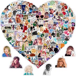 Aurange 200pcs Music Sticker,Tayloris Stickers,Pop Singer Decals for Song Fans,Self-Adhesive Waterproof Vinyl Stickers.