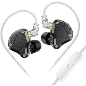 KZ ZS10 PRO 2 in Ear Monitor Headphones with 4-Level Tuning Switch, 1DD+4BA Hybrid Gaming Earbuds, HiFi Audiophile IEM Earphones, Studio-Grade Sound for Musicians/Stage Monitoring (Black Without Mic)