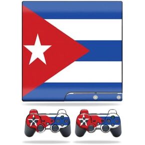 MightySkins Skin Compatible with Sony PlayStation 3 PS3 Slim Skins + 2 Controller Skins Sticker Cuban Flag