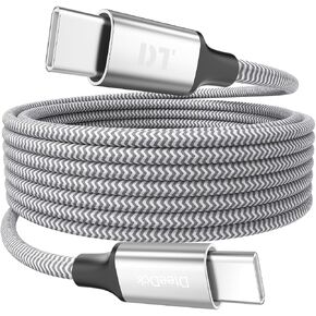 15 قدمًا من كابل USB C إضافي طويل ، 40 واط شحن سريعًا USBC إلى سلك USB-C ، و 480 ميجا بريتنيات في الثانية نقل البيانات من النوع C إلى الذكور لسلسلة iPhone 16/15 ، و Galaxy S24/S23 ، و Google ، و iPad ، و Pixel والمزيد in Kuwait