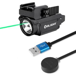 OLIGHT Baldr Mini 600 Lumens Rechargeable Weaponlight with Green Beam and White LED Combo Bundles MCC S Magnetic Charging Cable