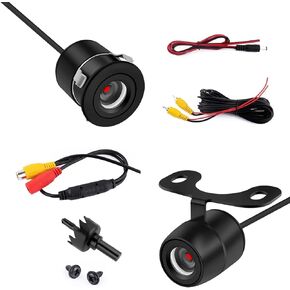 1 PC Flush Mount Backup Camera for Cars, 18.5mm Reverse Parking Camera, 170°Wide Angle Metal Housing Rear/Side/Front View, IP68 HD Night Vision Vehicle Camera,Universal for Most Cars (Black)