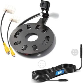 EWAY Classic 1.0 Backup Camera w/ 10FT 4PIN Extension Cable for Jeep Wrangler Spare Tire Mount 2007-2018, Rear View Reverse Camera for JK JKU Rubicon Sahara Removable Guidelines w/OEM Monitor Adapter