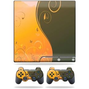 MightySkins Skin Compatible with Sony Playstation 3 PS3 Slim Skins + 2 Controller Skins Sticker Butterfly Garden