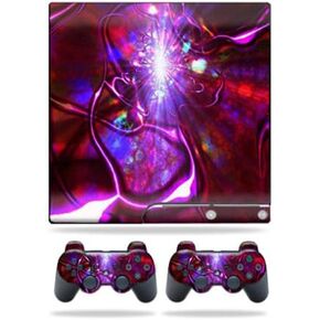 Mayyskins Skin متوافق مع Sony PlayStation 3 PS3 Slim Skins + 2 وحدة تحكم Skins Trip Crimson Trip