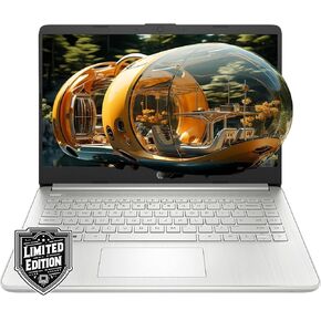 HP 14" HD Laptop | Back to School Limited Edition with 1 Year Microsoft 365 | Intel Quad-Core Processor | 32GB RAM | 1TB Storage | Long Battery Life | Natural Silver | w/WOWPC Bundle | Windows 11