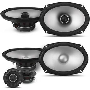 Alpine Speaker Bundle Compatible with Select Dodge Ram Crew Cab 2012+ - S2 6x9 Components, S2 6x9 Coaxials