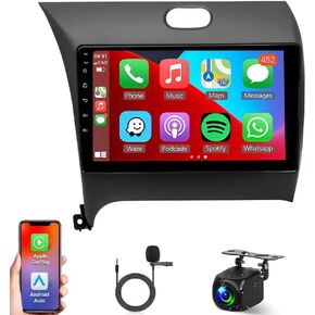 [2 + 32g] أندرويد 13 سيار راديو ستيريو مناسب لكيا سيراتو K3 Forte 2013-2018 Carplay و Android Auto - Screen Screen Car Stereo WiFi GPS Complement Camera + Backup Camera