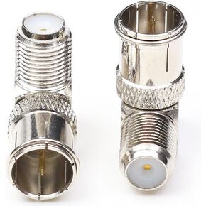 F Male to Female Right Angle Coax connectors,Type F Adapters Push on Coaxial Quick Connect RG6 Connectors for TV,Antenna, Splitter, Amplifier 2Packs