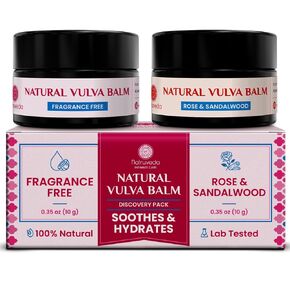 Natural Vulva Balm with Pure Virgin Coconut Oil & Beeswax | 2 Variants: Fragrance-Free & Floral Infusion | Soothing Vulva Itch Relief Cream | Travel-Friendly Sizes for Gentle Intimate Care