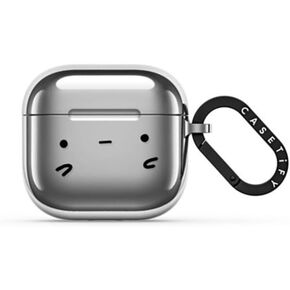 CASETiFY Mirror AirPods (4th Gen) Case with Ring - Chrome Doodles - Silver