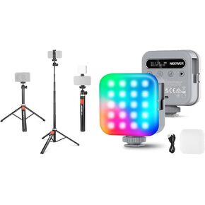 NEEWER BL60C Basic Magnetic RGB Video Light, 360° Full RGB Mini LED Camera Light CRI96+ with TS05 Phone Tripod for Cell Phone & Camera Selfie