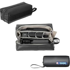 TELESIN Carrying Bag Protective Bag for DJI Osmo Pocket 3, Waterproof Portable Carry Case with Hand Strap for DJI Pocket 3 Accessory, Protective Storage Case for Travel Outdoor with Velcro