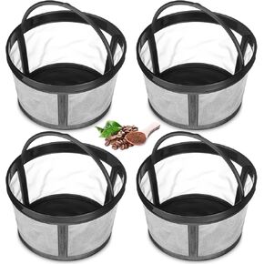 Maxdot 4 Packs Reusable Coffee Filters Replacement 4-5 Cup, Safety Nylon Mesh 2.8 x 3.1 x 2 in with Handle Reusable Filters for Mr. Coffee Makers Fits Most Coffeemakers and Brewers Universal