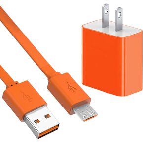 Charger Charging Cable Compatible with Ring Enabled Video Doorbell (Released in 2020) 2/3/3 Plus/ 4, Doorbell Pro, Peephole Cam, Ring keypad, Camera Battery Replacement Micro USB Charger Cord(Orange)